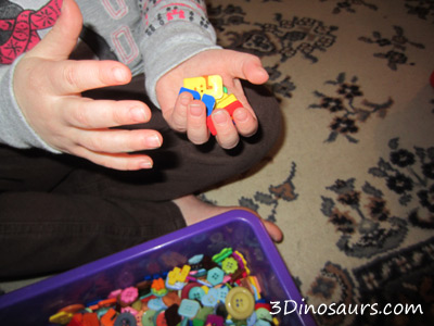 Number Button Sensory Bin