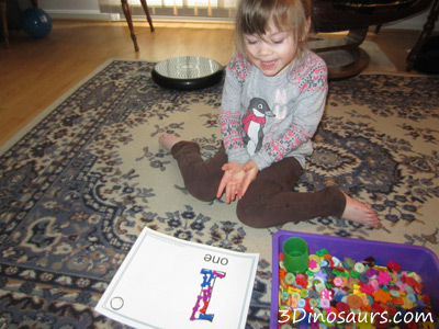 Number Button Sensory Bin