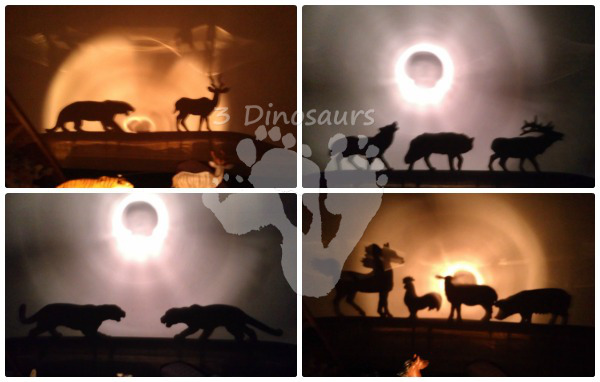 Exploring Shadow Puppets - Laura Numeroff - Making fun shadows with animal figures u dark rooms for kids to see the shadows - 3Dinosaurs.com