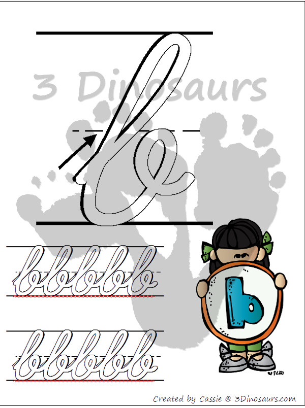 FREE ABC Lowercase Cursive Tracing Pages with Playdough Mats - 3Dinosaurs.com