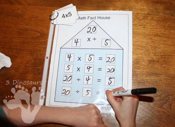 Free Math Fact Houses for Multiplication & Division Printable - 3Dinosaurs.com
