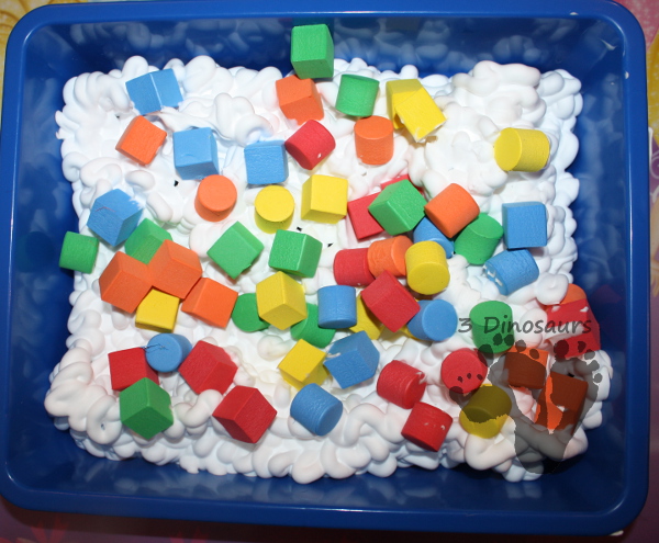 Shaving Cream and Foam Blocks Sensory Play - 3Dinosaurs.com
