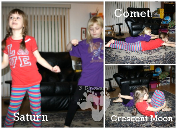 Free Space Themed Gross Motor Dice - 2 sets of dice for kids to get moving and with space themes - 3Dinosaurs.com