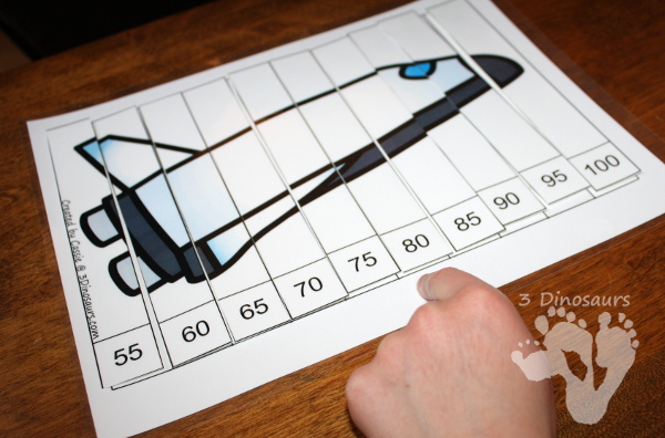 Free Fun Space Skip Counting by 5 Puzzles - 4 pages of puzzles with template - 3Dinosaurs.com