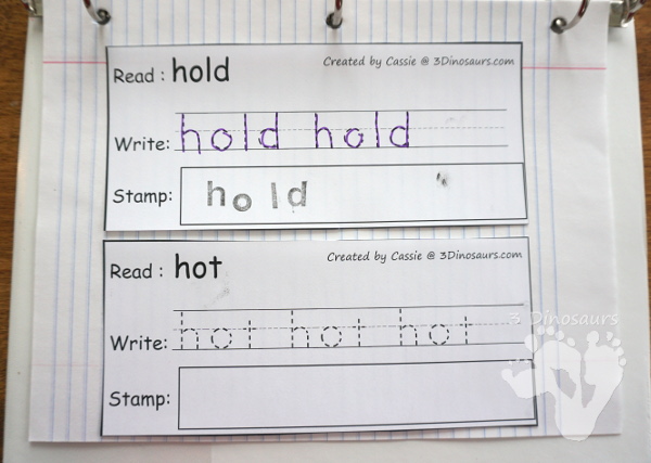 Free Sight Word Read Write & Stamp - all 220 Dolch sight words - 3Dinosaurs.com #sightwords #learningtoread #freeprintables 