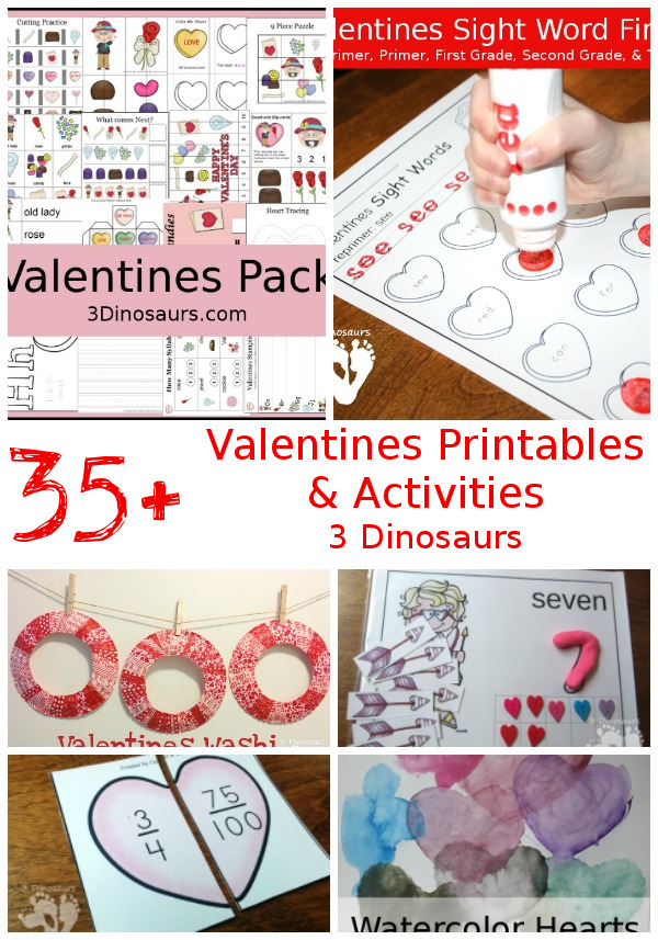 Valentines Activities & Printables - 3Dinosaurs.com