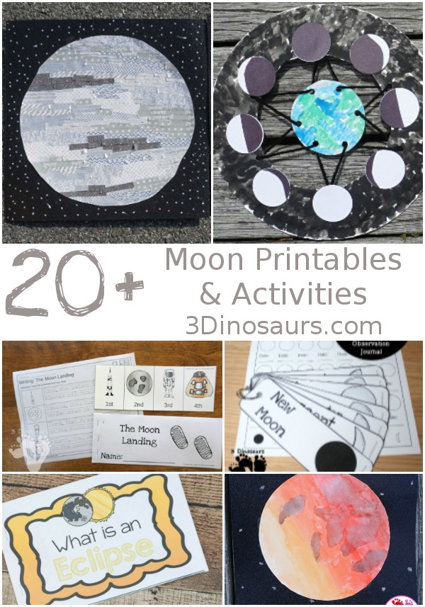 Moon printables and Activities - 3Dinosaurs.com