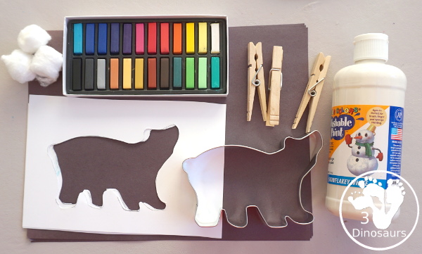 Polar Bear Pastel Chalk - a fun and simple to do a polar bear activity that is great for a winter polar animal theme - 3Dinosaurs.com