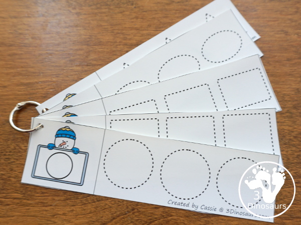 Winter Activities Pack for Prewriting, Shapes, ABCs, and Numbers - 189 pages of activities with no-prep, easy reader books, clip cards and tracing strips. All to help have fun during the winter with easy to prepare or low prep activities - 3Dinosaurs.com