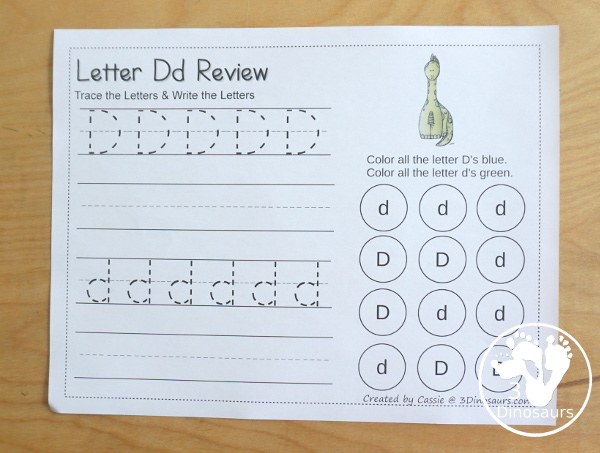 Free ABC Letter Tracing & Dot Letter Find Printable - with tracing and writing of uppercase and lowercase letter with letter find for uppercase and lowercase letters for the whole alphabet - 3Dinosaurs.com