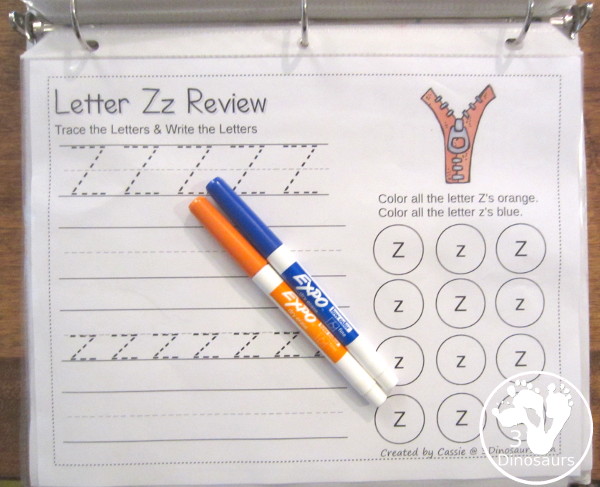 Free ABC Letter Tracing & Dot Letter Find Printable - with tracing and writing of uppercase and lowercase letter with letter find for uppercase and lowercase letters for the whole alphabet - 3Dinosaurs.com