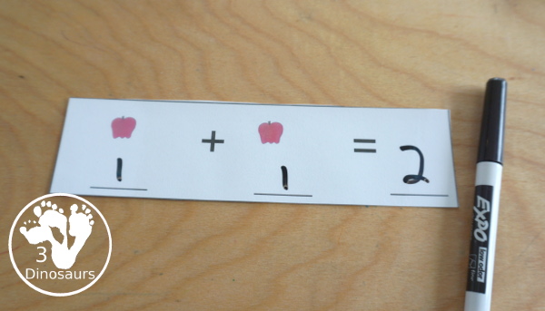 Free Addition: Ways to Add 1, 2, 3 - fun math printables that work on learning to add up to a number and the set starts with adding to 1, 2 and 3 - 3Dinosaurs.com