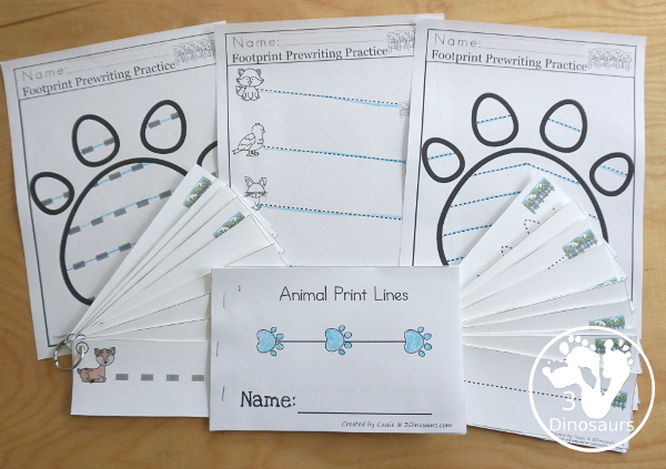 Animals In Winter Activities Pack for Prewriting - prewriting easy reader book, prewriting tracing strips two lin types, prewriting no-prep pages - 3Dinosaurs.com