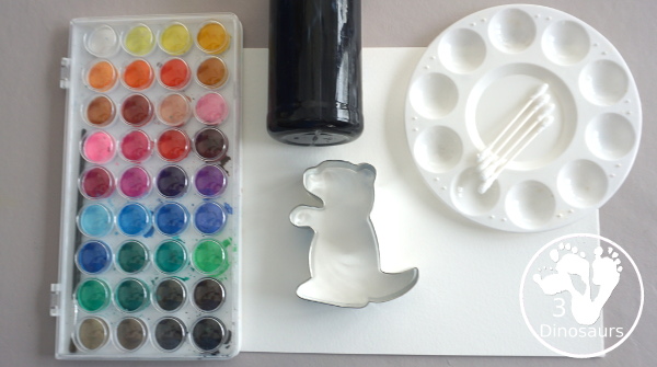 Groundhog Shadow Painting - an easy way to make a fun shadow of a groundhog with a fun painting activity - activity supplies - 3Dinosaurs.com