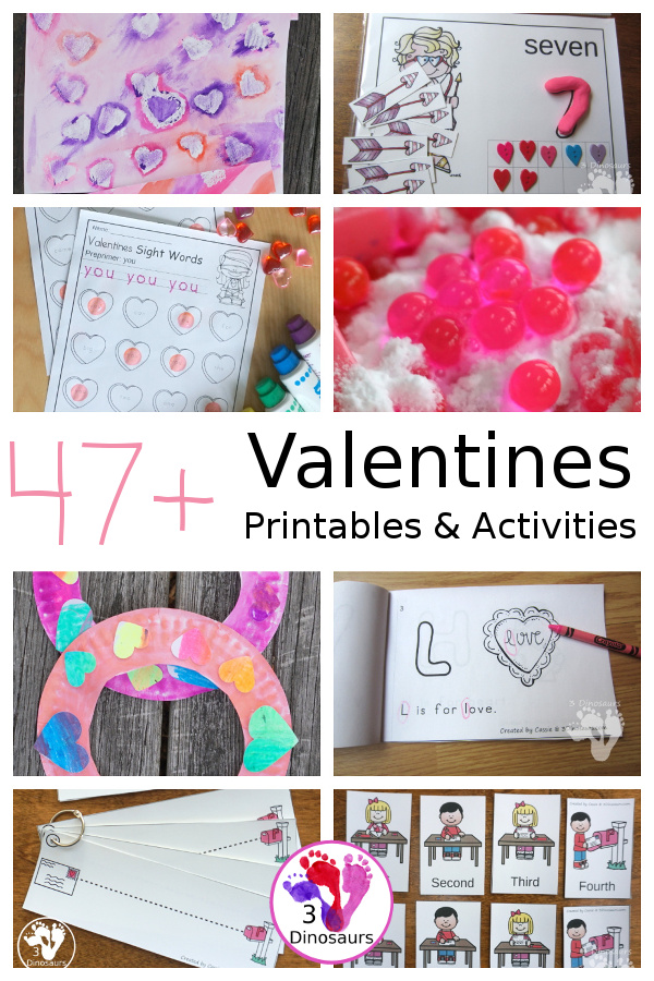Valentines Activities & Printables on 3Dinosaurs.com