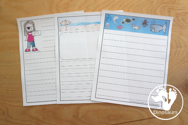 19+ Writing Paper Printables - a fun set of writing papers to print for kids to do writing. You have seasonal and non-seasonal with two different types of lines - 3Dinosaurs.com