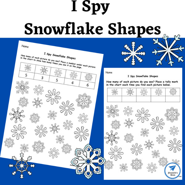 I Spy Snowflake Shapes Worksheets by JDaniel4's Mom