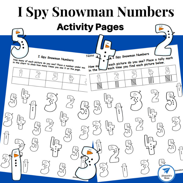 I Spy Snowman Number Activity Pages by JDaniel4's Mom.