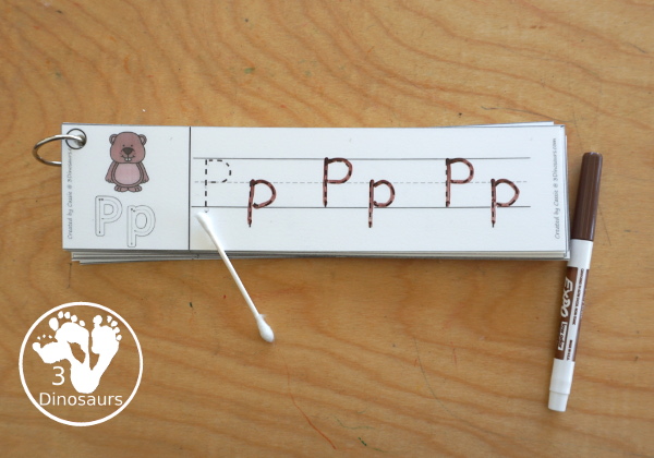 Free Groundhog ABC Tracing Strips - with uppercase and lowercase together. You have fun kids with a Groundhog- plus you can see an example of how to trace the letters - 3Dinosaurs.com