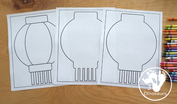 Free Lantern Fine Motor Printables  - with lantern templates, lantern tracing mat, lantern dot marker mat all to work on fine motor skills for Lunar New Years and Chinese New Year- 3Dinosaurs.com- 3Dinosaurs.com