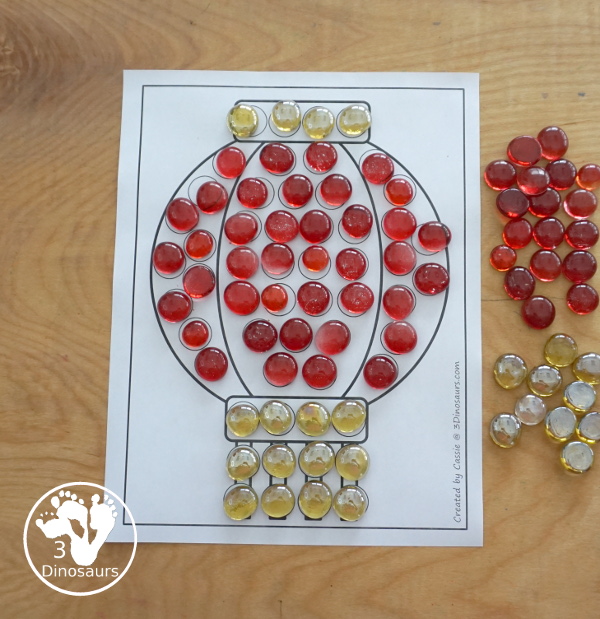 Free Lantern Fine Motor Printables  - with lantern templates, lantern tracing mat, lantern dot marker mat all to work on fine motor skills for Lunar New Years and Chinese New Year- 3Dinosaurs.com- 3Dinosaurs.com
