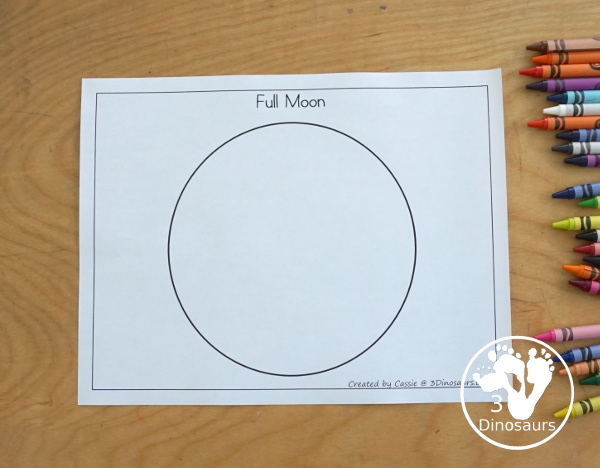Free Phases of the Moon Fine Motor Mat Printables - with the phases of the moon templates, phases of the moon tracing, and phases of the moon dot marker pages for learning the 8 phases of the moon with kids. - 3Dinosaurs.com