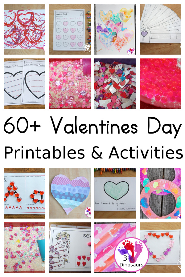 Valentines Activities & Printables on 3Dinosaurs.com