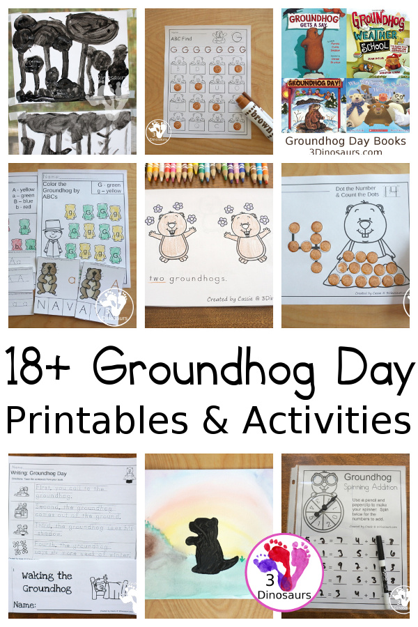 Groundhog Day Activities & Printables on 3Dinosaurs.com