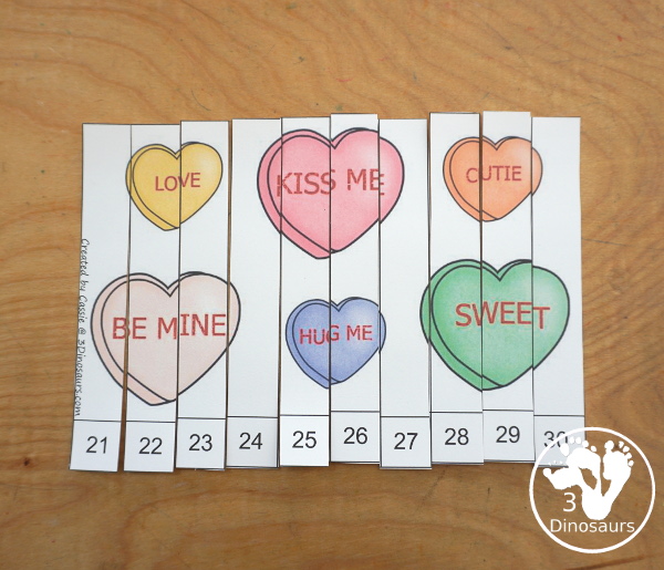 Valentines Pack - one of the ten piece puzzles. A great way to work on counting with kids. .