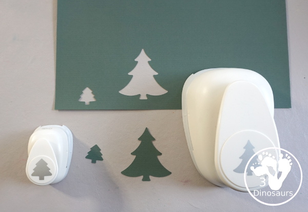 Winter Evergreen Tree Wreath Craft - a fun winter theme wreath with evergreen trees with white q-tip painting a fun craft for prek and kindergarten - 3Dinosaurs.com