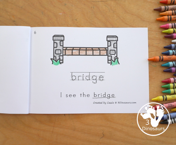 Free Three Billy Goats Easy Reader Book with Tracing has a fun 6 page book with different words from the story for kids to trace the word and then read the sentence for the word. A super simple, easy reader book for kids. - 3Dinosaurs.com