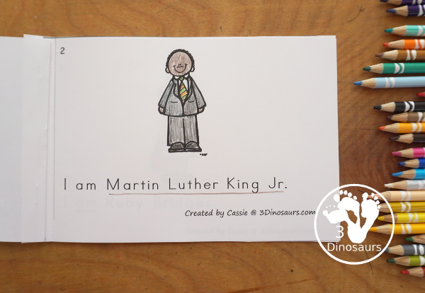 Free Black History People Easy Reader Book- a fun 8 page book with 7 black history figures that kids can learn about. 3Dinosaurs.com