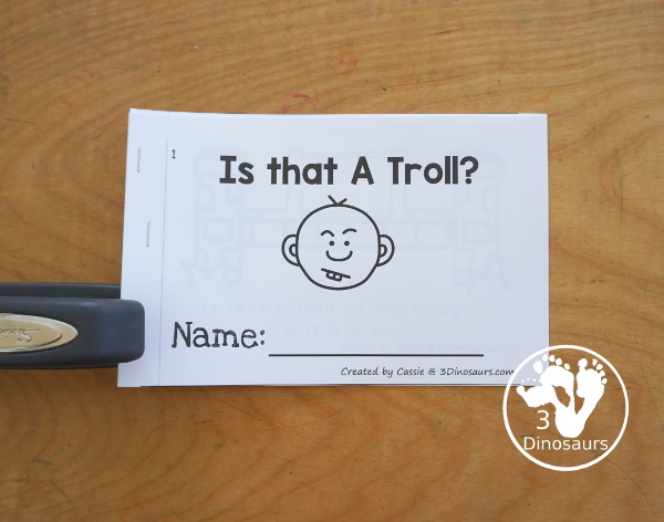 Free Three Billy Goat Gruff Is that A Troll Book - a simple book with silly things in place of the troll on the bridge. And kids will have fun reading it and working on oll words. - 3Dinosaurs.com