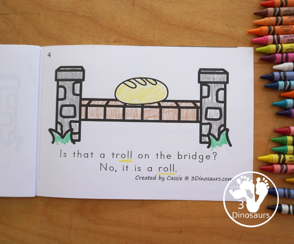 Free Three Billy Goat Gruff Is that A Troll Book - a simple book with silly things in place of the troll on the bridge. And kids will have fun reading it and working on oll words. - 3Dinosaurs.com