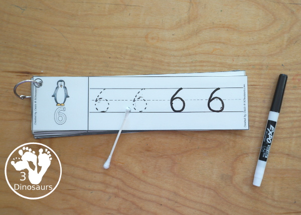 Free Penguin Number Tracing Strips - with numbers 0 to 20. You can tracing the numbers and an example of how to trace the numbers on the strips, plus a penguin on each tracing strip. - 3Dinosaurs.com