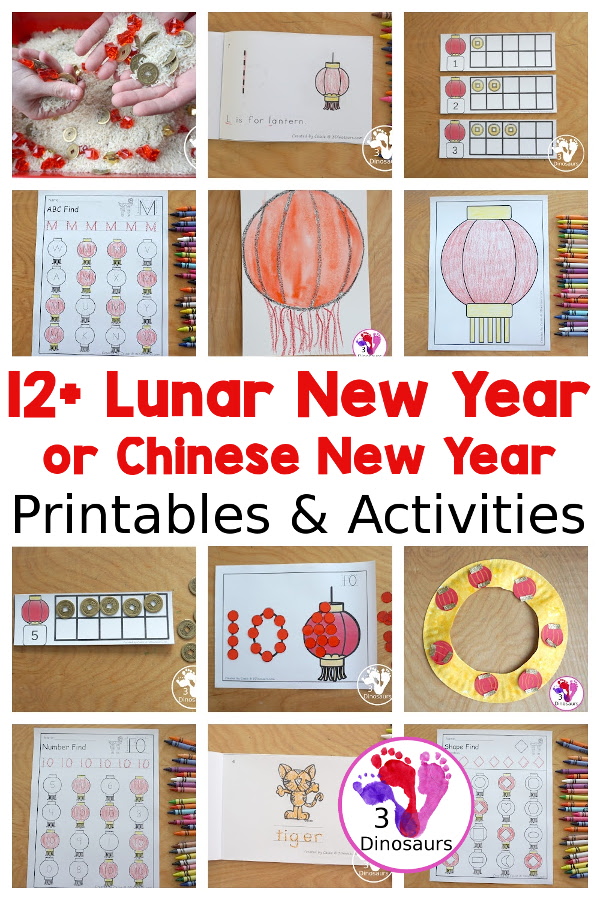 Chinese New Year & Lunar New Year Printables & Activities - with crafts, activities, and printables for the Chinese New year and Lunar New Year - 3Dinosaurs.com