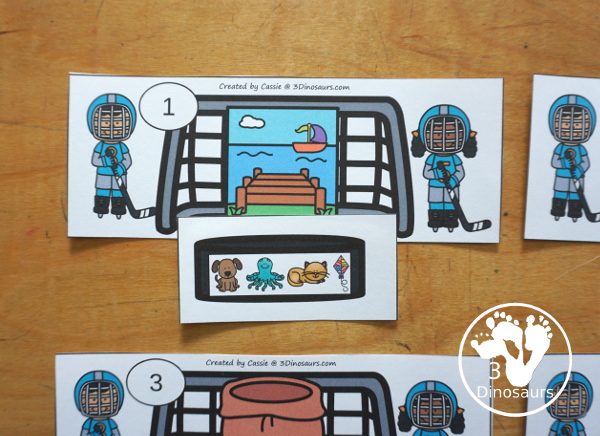 Free Hockey CVCC -CK Break the Code Printable - a fun printable that works on CVCC words that have and ending digraph of -ck. They have decode the words, match the words, and picture of the words for a three way matching activity. All with a fun hockey theme for kids to work on these fun words - 3Dinosaurs.com