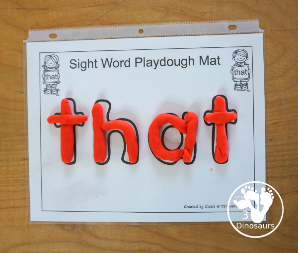 Free Romping & Roaring Primer Sight Words: That, There, They, This - you have 6 pages for each sight word that work on learning the sight word in different ways with reading, writing, and finding. 3Dinosaurs.com