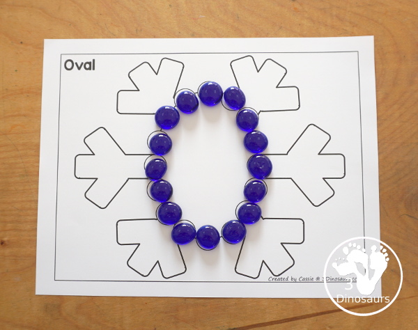 Free Snowflake Dot Marker Printable - fun dot marker shapes with a snowflake theme. You have dot shape outline and dot marker shape fill in for the shape dot marker printables and all fun with a snowflake theme for kids. - 3Dinosaurs.com
