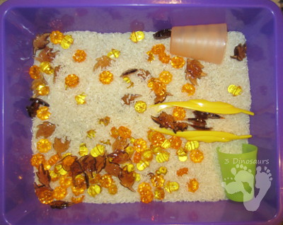 Fall Rice Sensory Bin
