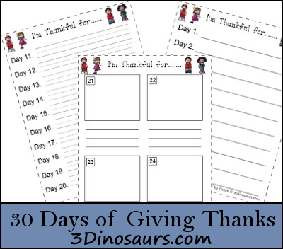 30 Days Being Thankful - 3Dinosaurs.com