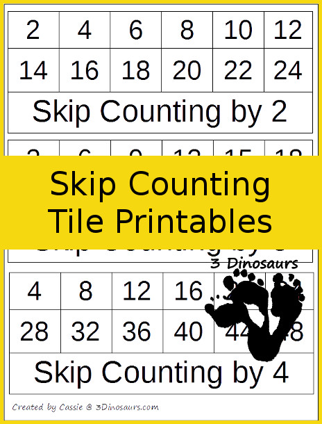 Free Skip Counting Tiles - 3Dinosaurs.com