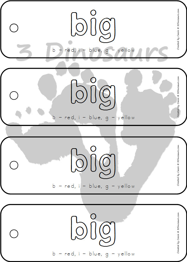 Preprimer Sight Word Coloring Bookmarks - this is in the selling set only - 3Dinosaurs.com