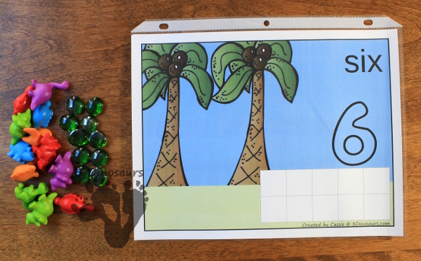 Free Dinosaur Themed Counting Mats: Number 1 to 10 - 3Dinosaurs.com