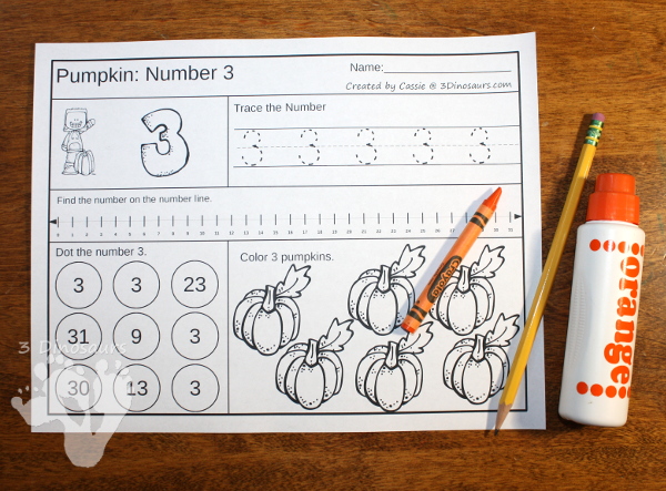 Pumpkin Daily Number & Math Sets - $ 31 pages for each set plus extras - 3Dinosaurs.com