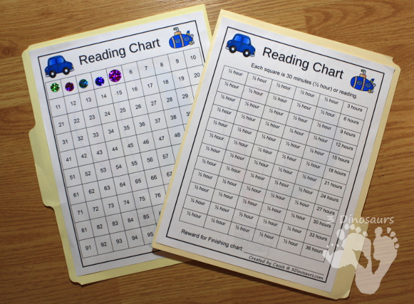 Free Zooming Fun Transportation Reading Chart Printables - weekly charts, 100 charts and minutes charts - 3Dinosaurs.com