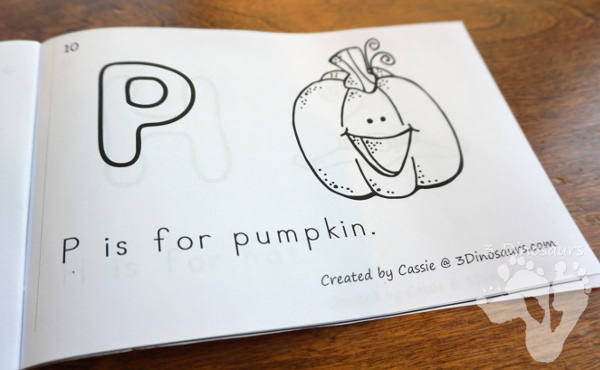 Free Fun Halloween ABC Easy Reader Book - 10 page book with abc themes for Halloween words - 3Dinosaurs.com