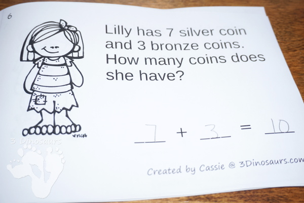 Free Adding Pirate Coins Easy Reader Books: Single and Double Digit - 8 pages for each book - 3Dinosaurs.com