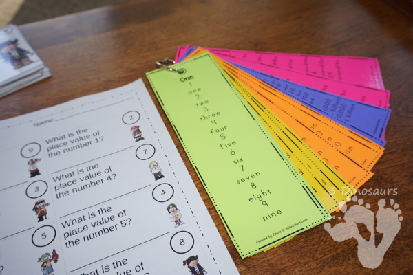 Free Pirate Themed Place Value Task Cards - 12 cards and one page to record answers - 3Dinosaurs.com