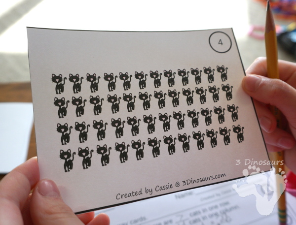 Free Black Cat Themed Array Cards with Matching Worksheets - 12 cards with 5 matching worksheets to use with them - 3Dinosaurs.com #arrays #mathforkids #thirdgrade #blackcatthemed #freeprintable #halloween